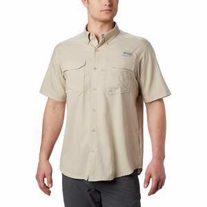 Columbia PFG Blood and Guts™ III Kortärmad Vävd Skjorta Herr Khaki (DQNXH0516)